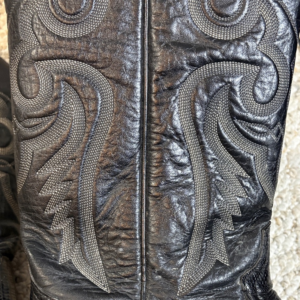 Authentic Tony Lama Men's Black Teju Lizard Western Boots 🤠 - Picture 7 of 8